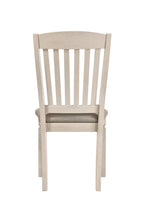 Set of Two Tan And Cream Fabric And Solid Wood Slat Back Dining Side Chairs