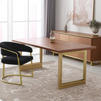 Black and Gold Upholstered Velvet Partially Open Back Dining Side Chair