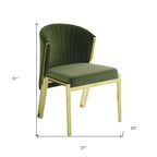 Set of Two Black And Silver Velvet And Steel Dining Side Chairs
