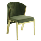 Set of Two Black And Silver Velvet And Steel Dining Side Chairs