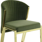 Set of Two Black And Silver Velvet And Steel Dining Side Chairs