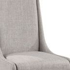 Set of Two Gray And White Linen And Solid Wood Dining Side Chairs