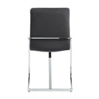 Set of Two Gray and Silver Upholstered Velvet And Metal Dining Side Chairs
