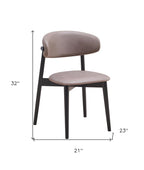 Set of Two Gray And Black Fabric And Solid Wood Open Back Dining Side Chairs