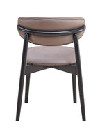 Set of Two Gray And Black Fabric And Solid Wood Open Back Dining Side Chairs