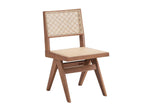 Set of Two Natural Rattan Open Back Dining Side Chairs