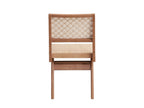 Set of Two Natural Rattan Open Back Dining Side Chairs