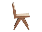 Set of Two Natural Rattan Open Back Dining Side Chairs