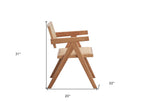 Set of Two Natural Rattan Open Back Dining Side Chairs