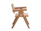 Set of Two Natural Rattan Open Back Dining Side Chairs