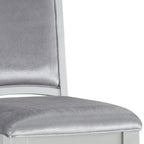 Set of Two Platinum Fabric And Solid Wood Dining Side Chairs
