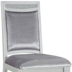 Set of Two Platinum Fabric And Solid Wood Dining Side Chairs