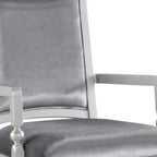 Set of Two Platinum Fabric And Solid Wood Dining Side Chairs
