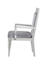Set of Two Platinum Fabric And Solid Wood Dining Side Chairs
