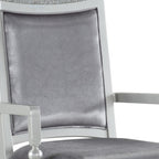 Set of Two Platinum Fabric And Solid Wood Dining Side Chairs