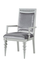 Set of Two Platinum Fabric And Solid Wood Dining Side Chairs