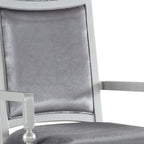 Set of Two Platinum Fabric And Solid Wood Dining Side Chairs