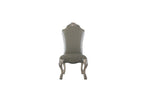 Set of Two Gray And Bone Tufted Faux Leather And Solid Wood Dining Side Chairs