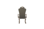 Set of Two Gray And Bone Tufted Faux Leather And Solid Wood Dining Side Chairs