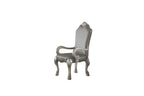 Set of Two Gray And Bone Tufted Faux Leather And Solid Wood Dining Side Chairs