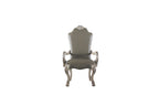 Set of Two Gray And Bone Tufted Faux Leather And Solid Wood Dining Side Chairs