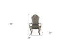 Set of Two Gray And Bone Tufted Faux Leather And Solid Wood Dining Side Chairs
