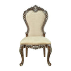Set of Two Gray and Oak Upholstered Chenille And Solid Wood Dining Side Chairs