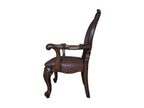 Set of Two Brown And Redwood Tufted Faux Leather And Solid Wood King Louis Back Dining Side Chairs