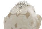 Set of Two Beige Light Brown And Bone Fabric And Faux Leather And Solid Wood Dining Side Chairs