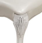 Set of Two Beige Light Brown And Bone Fabric And Faux Leather And Solid Wood Dining Side Chairs