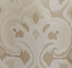 Set of Two Beige Light Brown And Bone Fabric And Faux Leather And Solid Wood Dining Side Chairs