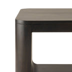 48" Walnut Solid Wood Floor Shelf Coffee Table With Shelf