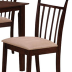 Five Piece Espresso Wood Dining Set with Four Chairs