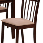 Five Piece Espresso Wood Dining Set with Four Chairs