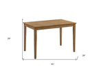 Five Piece Oak Solid Wood Dining Set with Four Chairs
