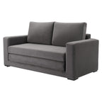 63" Gray Velvet Sleeper Sofa