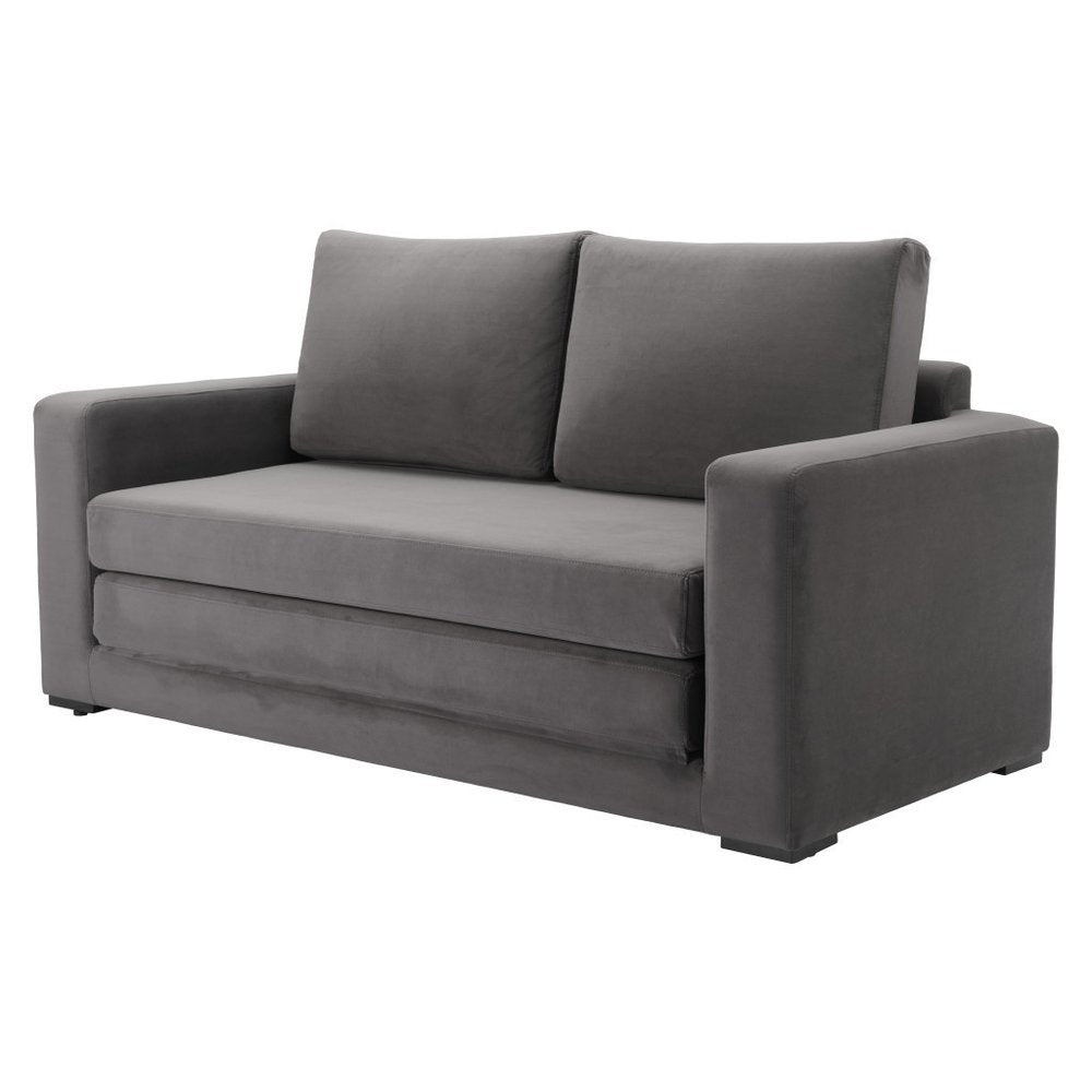 63" Gray Velvet Sleeper Sofa