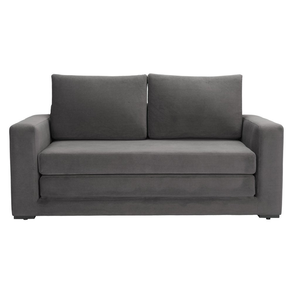 63" Gray Velvet Sleeper Sofa