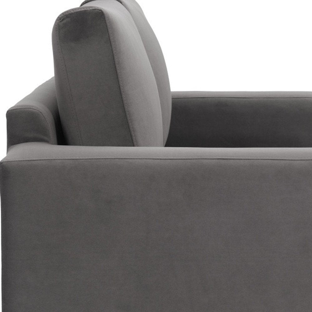 63" Gray Velvet Sleeper Sofa