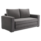 63" Gray Velvet Sleeper Sofa