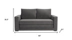 63" Gray Velvet Sleeper Sofa