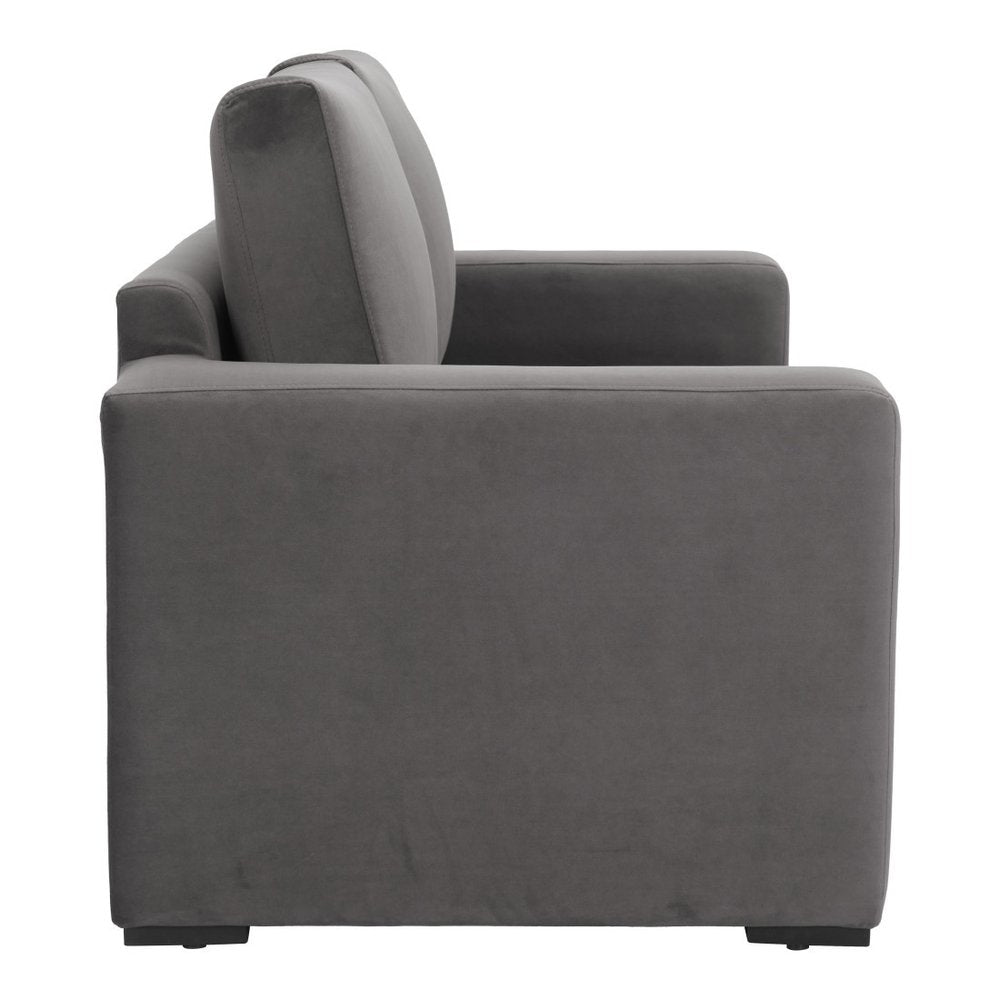 63" Gray Velvet Sleeper Sofa