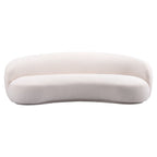 93" Cream Upholstered Curved Sofa