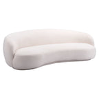93" Cream Upholstered Curved Sofa