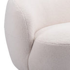 93" Cream Upholstered Curved Sofa