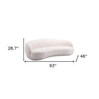 93" Cream Upholstered Curved Sofa