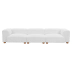 150" White Corduroy Sofa