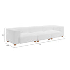 150" White Corduroy Sofa