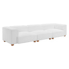 150" White Corduroy Sofa