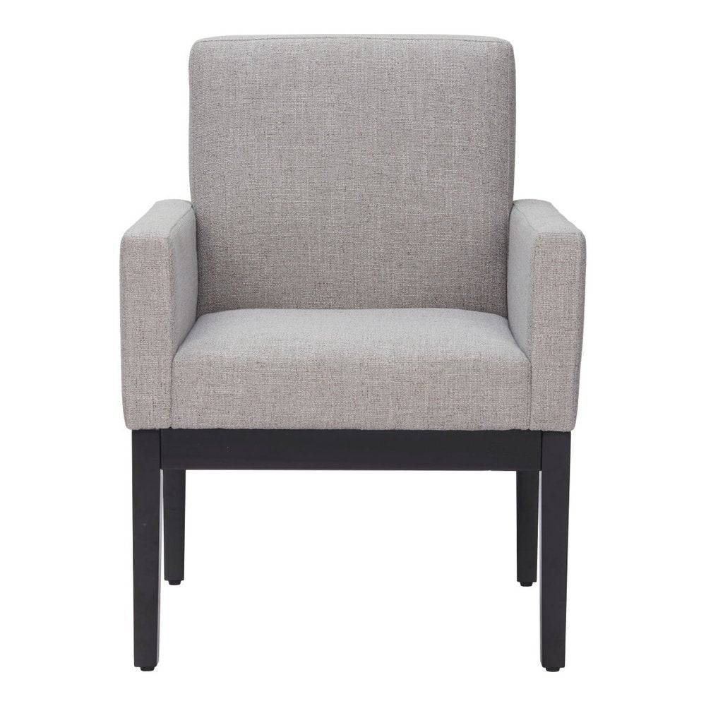 Gray and Black Upholstered Dining Arm Chair